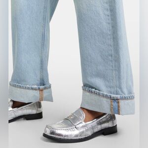 Tory Burch Perry metallic leather loafers